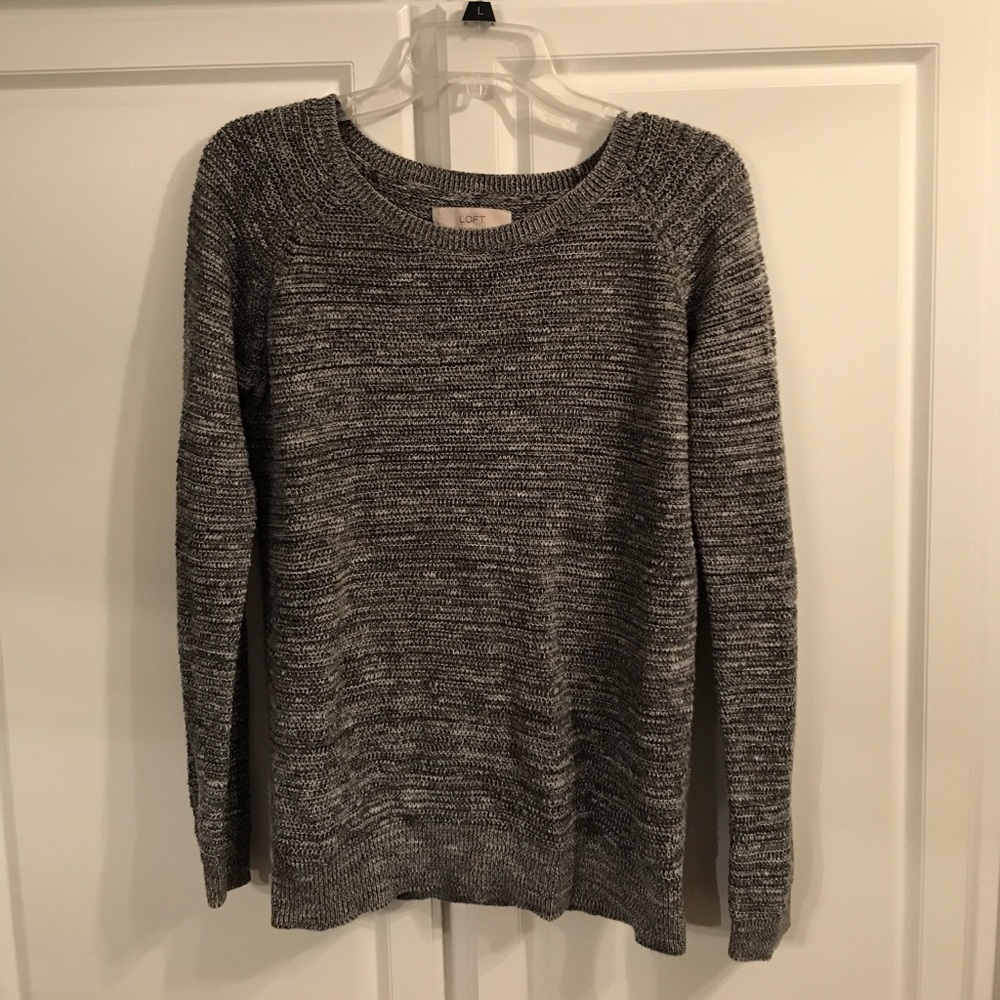 Grey marled knit sweater