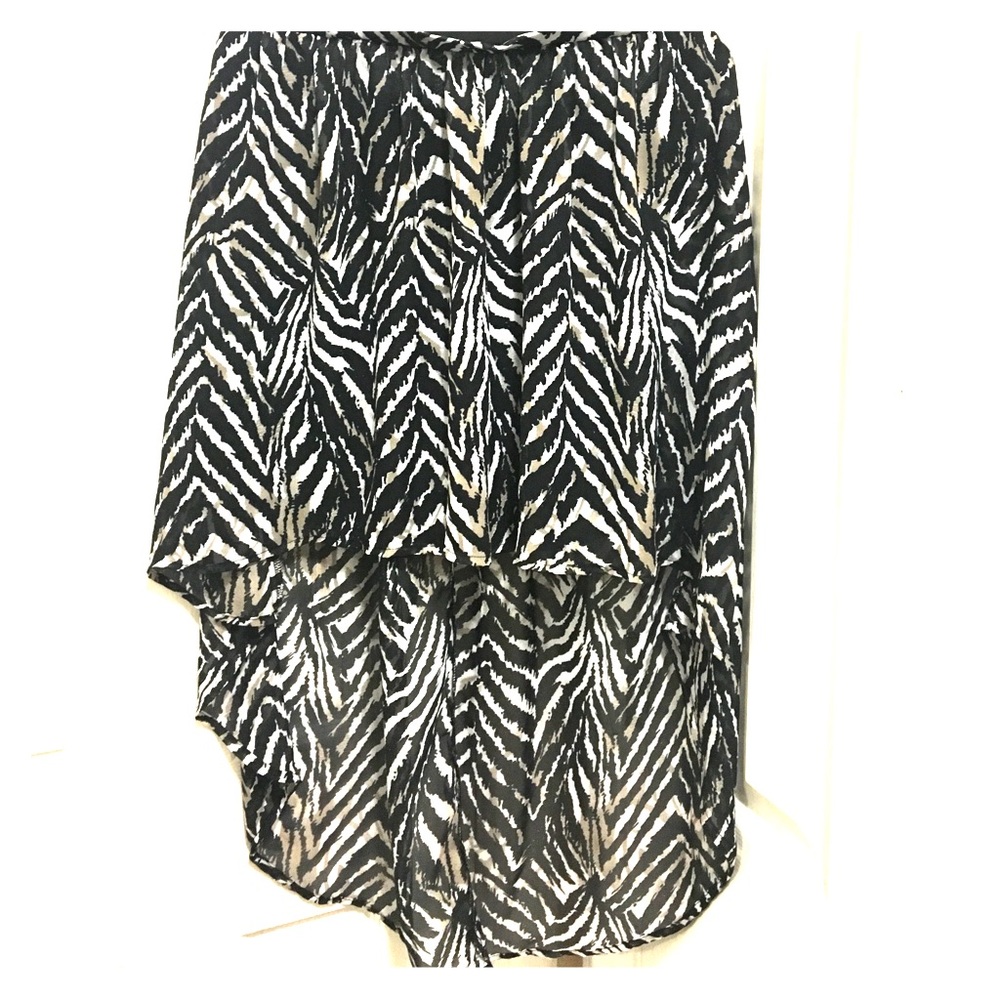High-Low Zebra Print Skirt