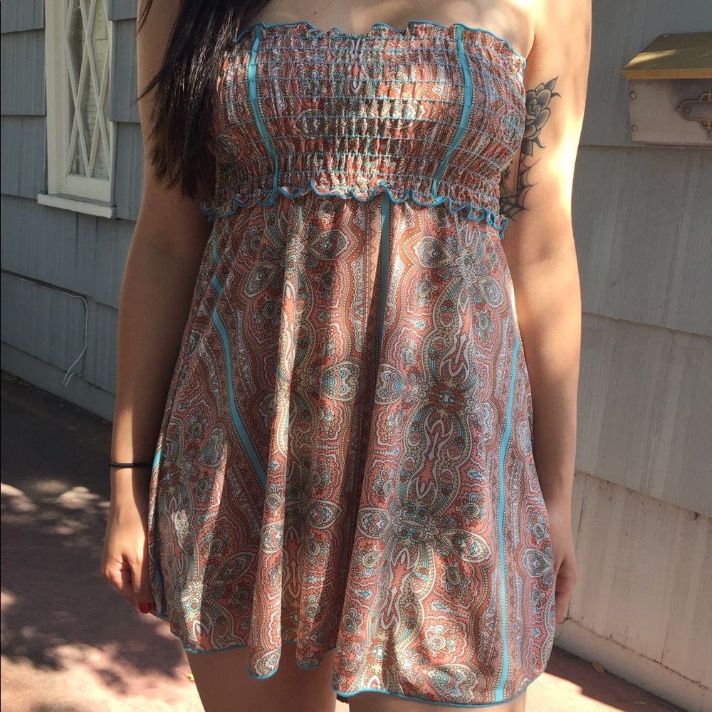 Bohemian strapless top