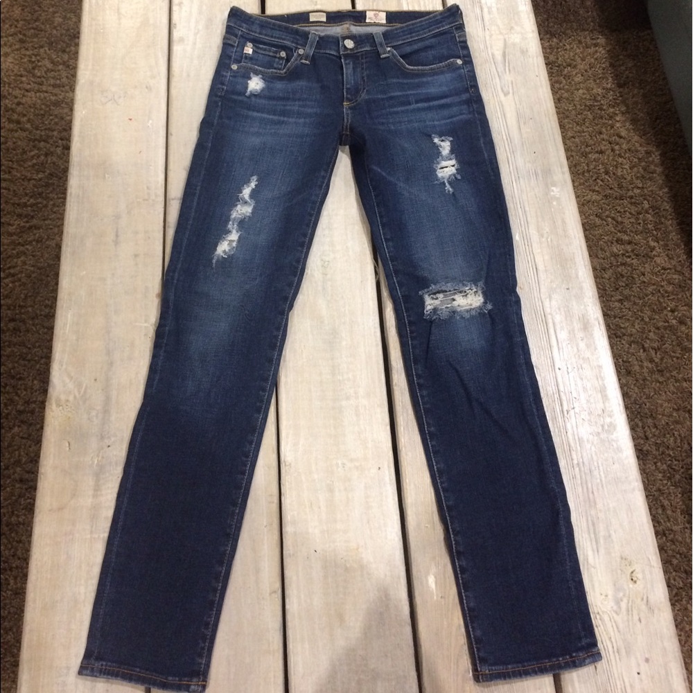 Authentic with original distressing, worn twice