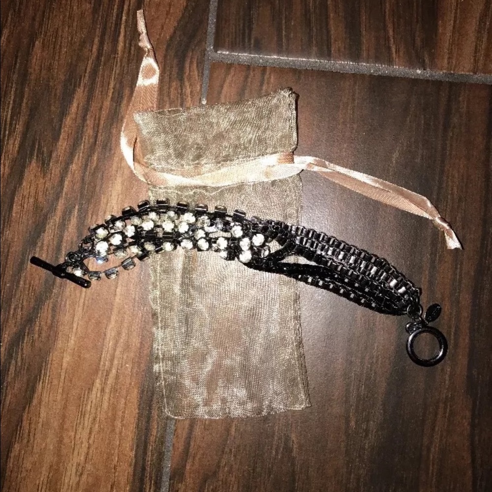 Chico's Gunmetal and Crystal Bracelet