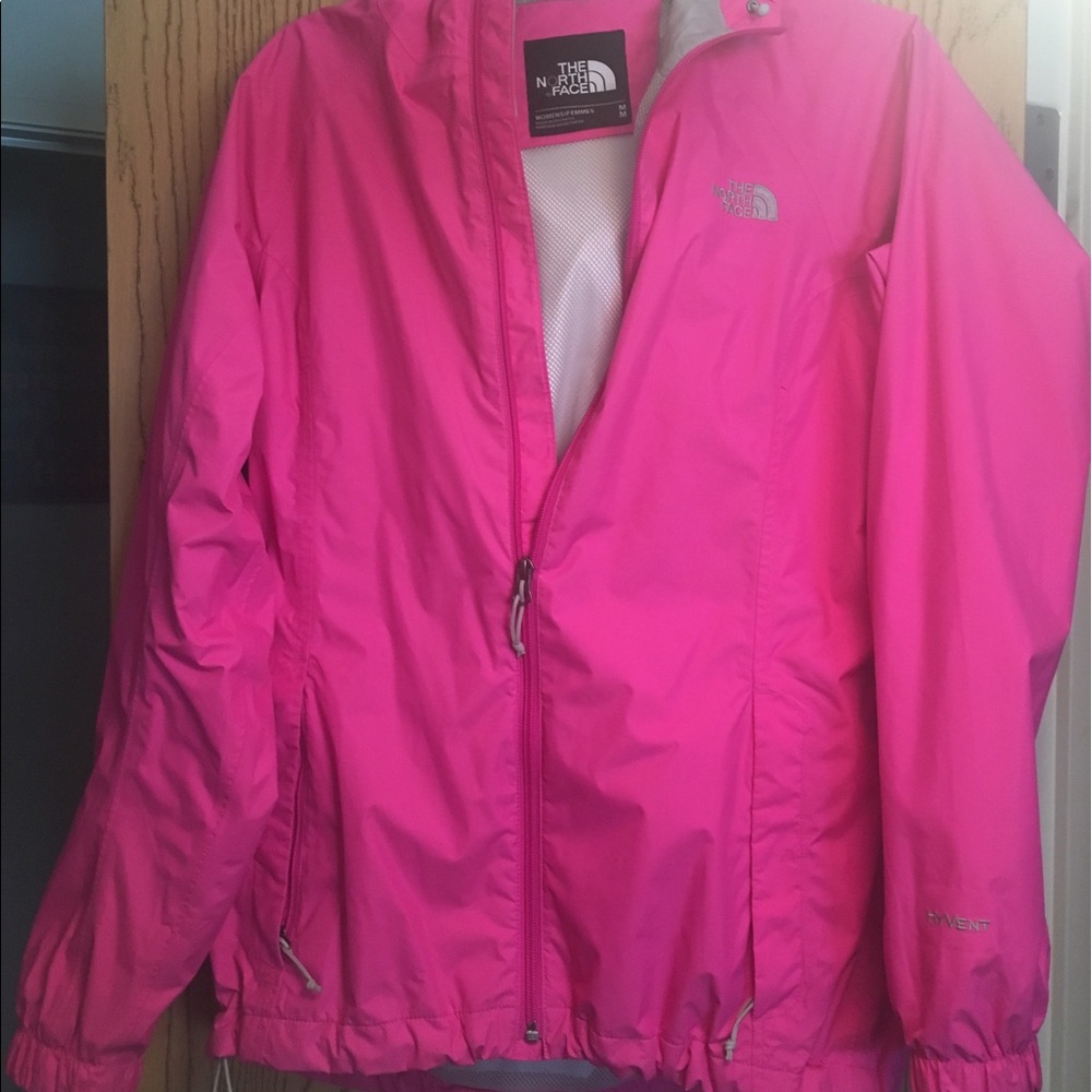Pink The North Face rain jacket