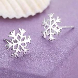 Silver Snowflake Stud Earrings