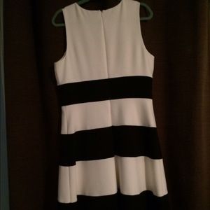 black and white striped dress