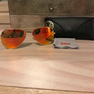 Ray Ban Orange Flash Aviators TODAY ONLY: $90 SALE