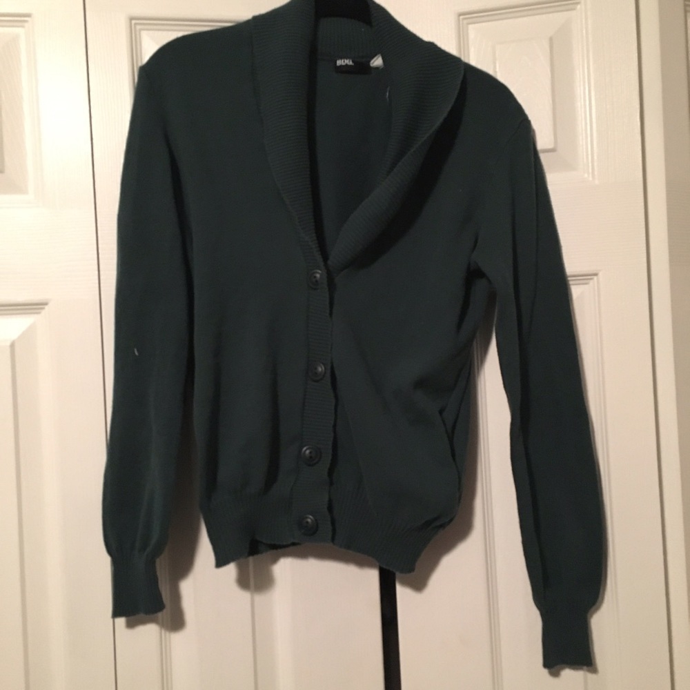 BDG hunter green grandpa collar shawl cardigan