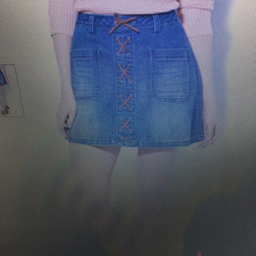 Lace up mini skirt