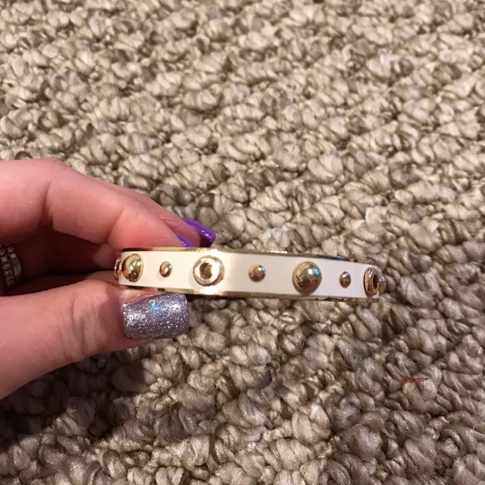 White and gold coach bangle