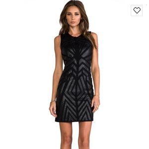Greylin Ollie Faux Leather Cut Out Dress