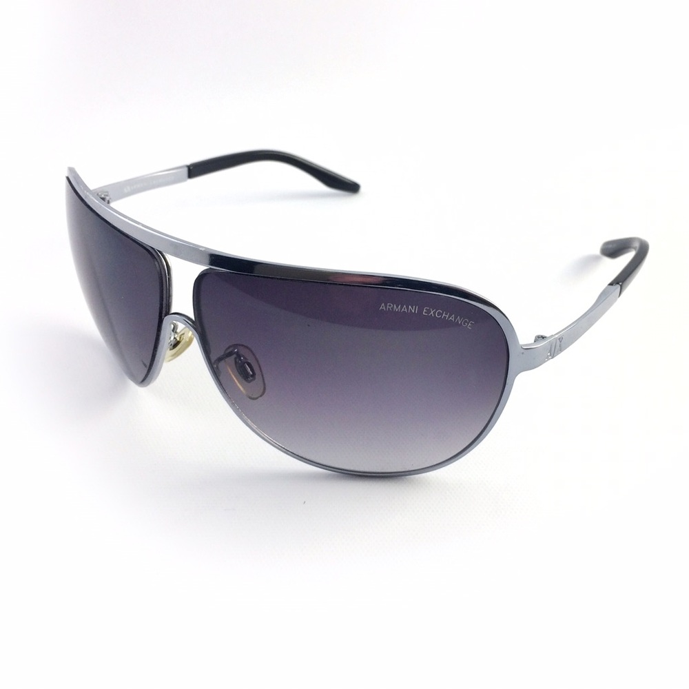 A|X Armani Exchange silver aviator sunglasses.