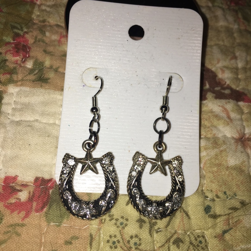 🆕Gorgeous horseshoe bling earrings New