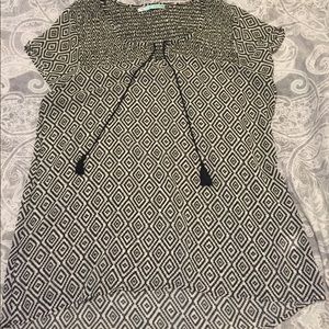 Large Maurice's printed sheer top with tassels