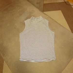 Mock neck stripped top