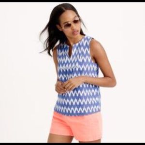 J.Crew notched shell in zigzag ikat - IVORY BLUE