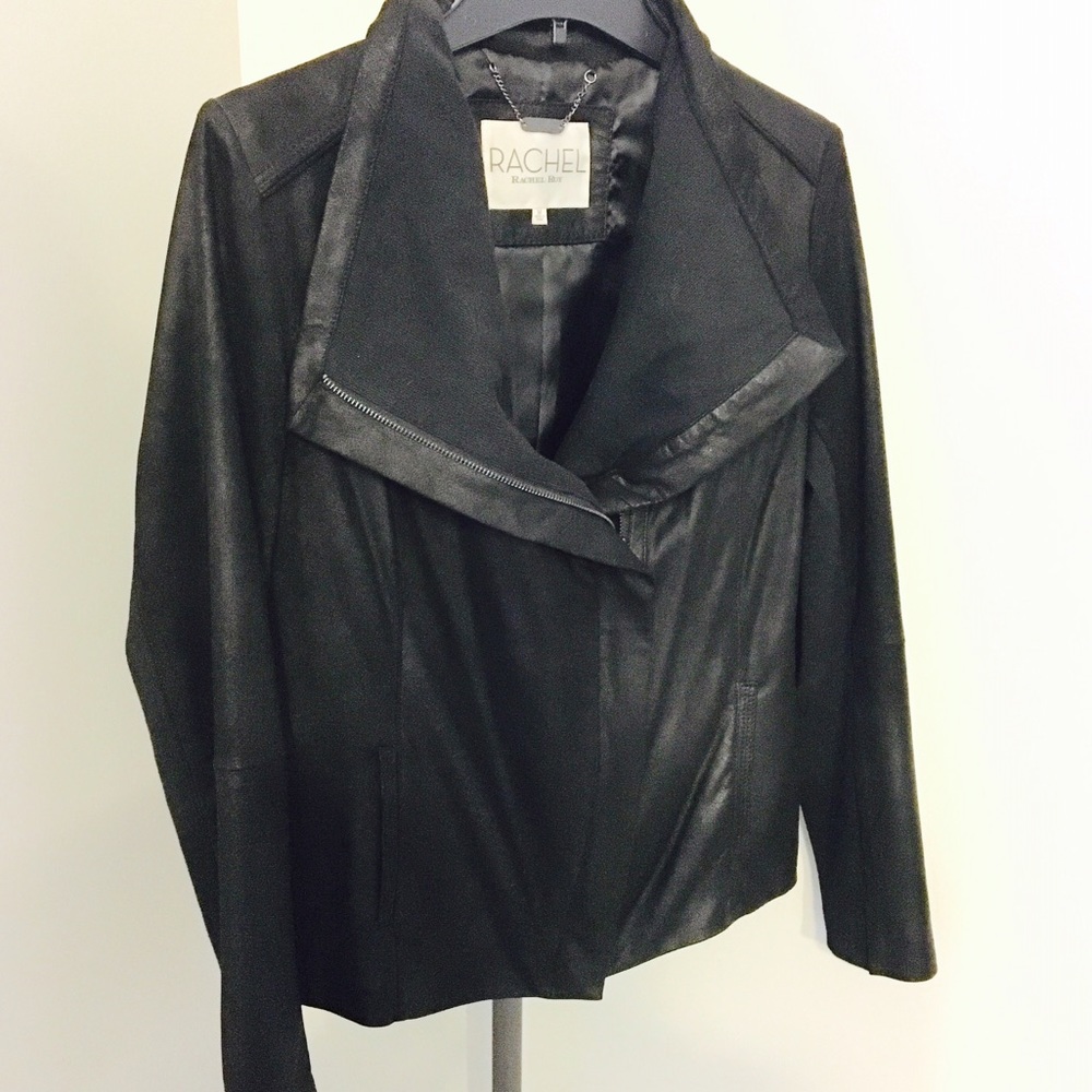 NWOT Rachel Roy Lamb skin Leather Motorcycle Jacket