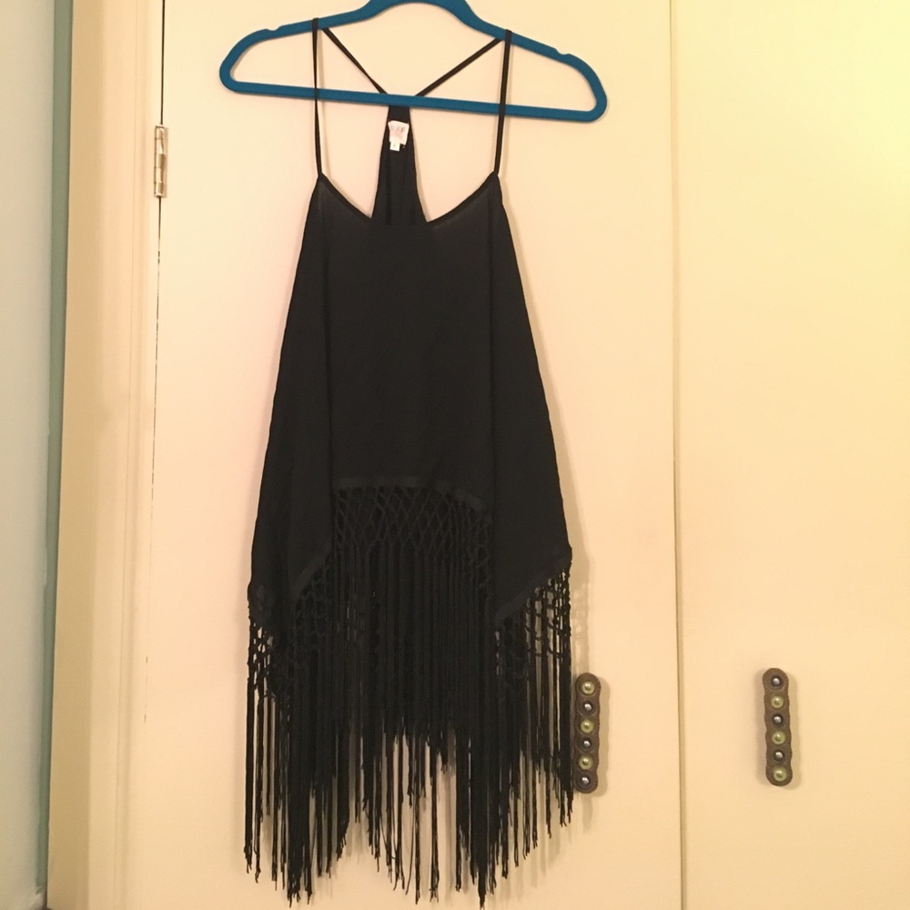Surf Gypsy black fringe bottom tunic