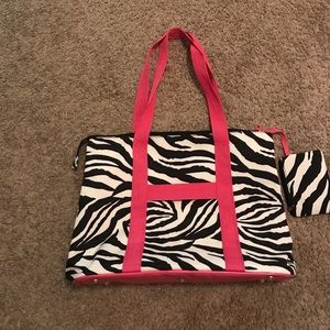 Zebra print beach bag