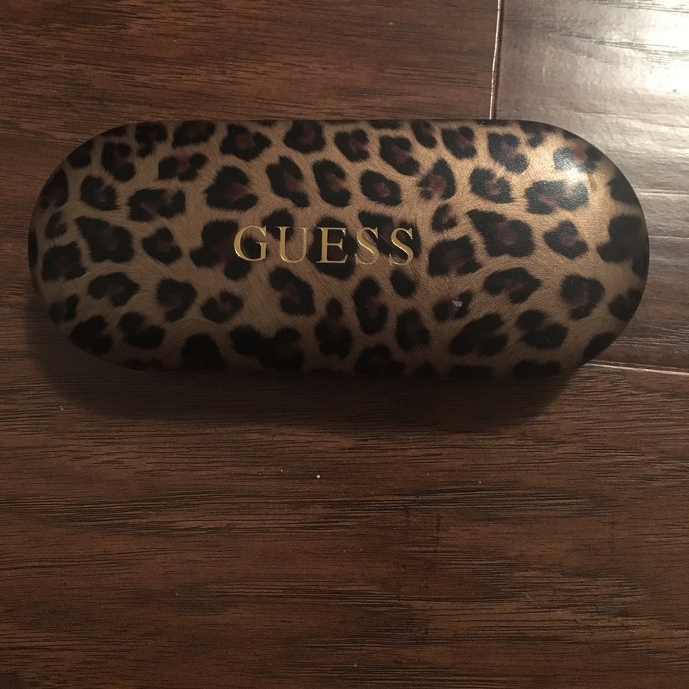 Leopard print Guess glasses case