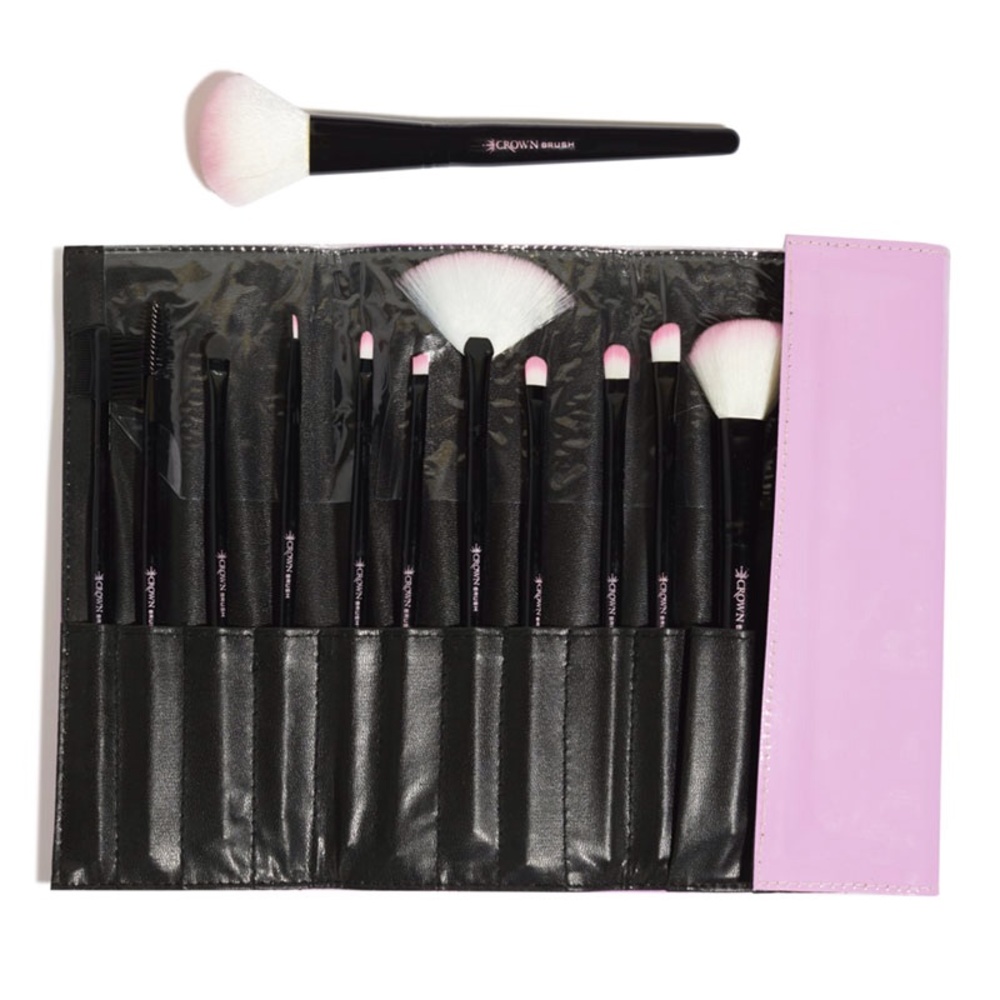 Crown Brush Vegan 12-Piece Deluxe Pink Brush Set