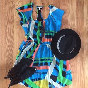 Silence + Noise Neon Cutout Dress