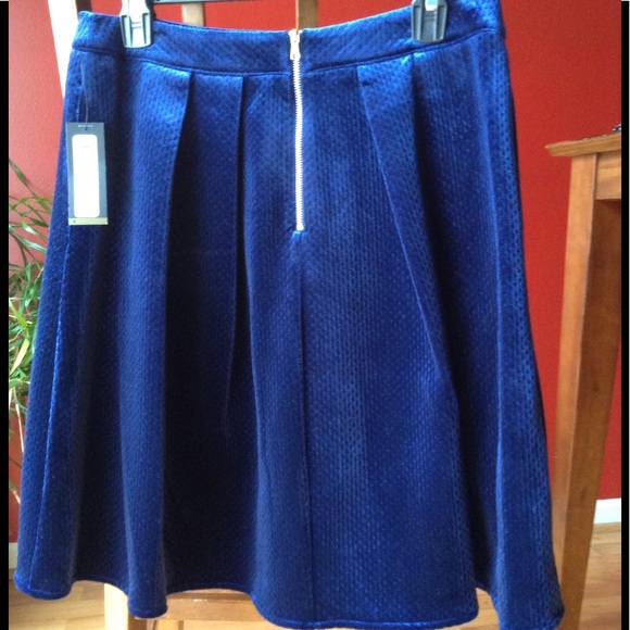 NWT Blue Velvety Skirt - Picture 2 of 3