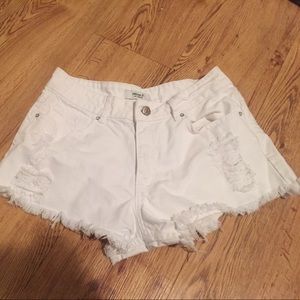 White High Waisted/Ripped Shorts