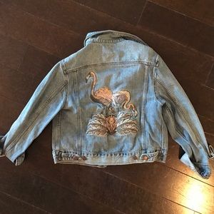 Urban outfitters embroidered denim jacket