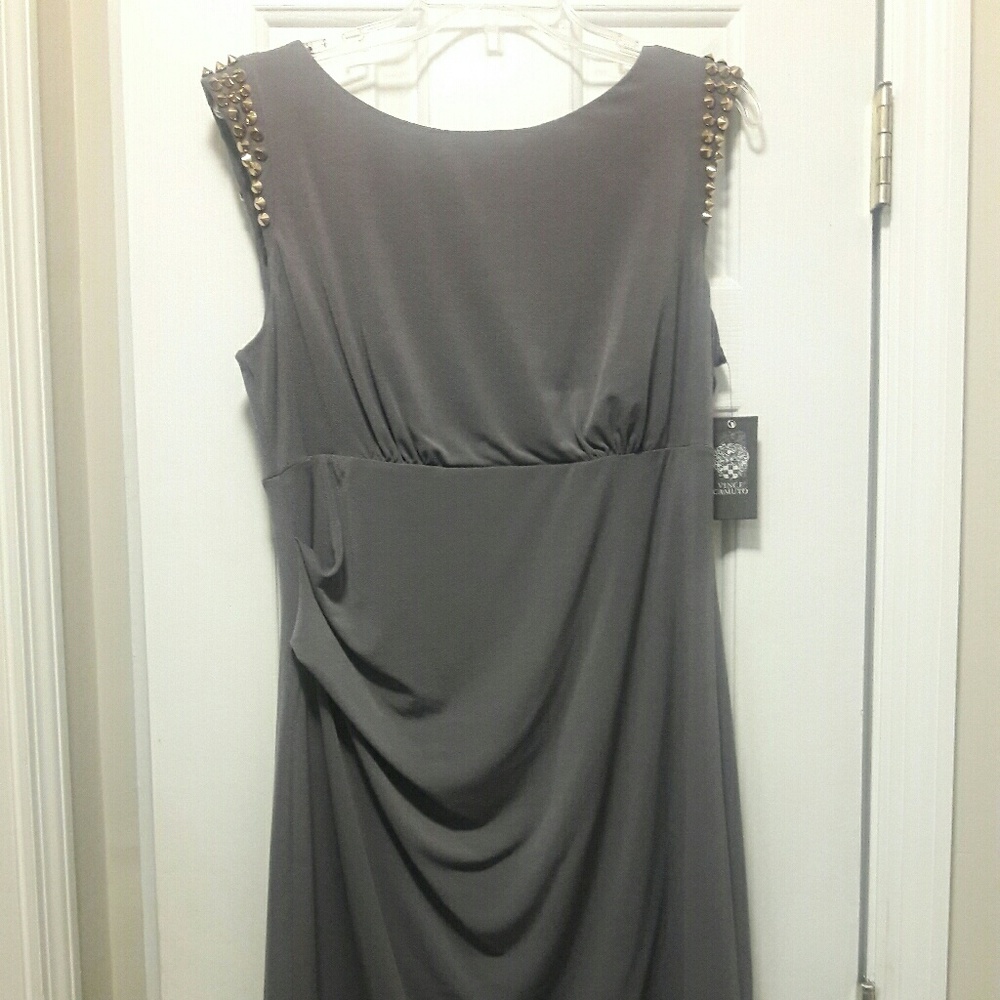 "VINCE CAMUTO" Gold Studded Gray Dress
