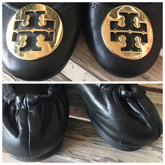 •SOLD• Tory Burch Reva flats gold emblem size 8 - Picture 4 of 4
