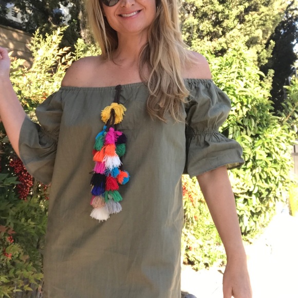 ☕️Beautiful Ever Green Tassel Dress🌟 - Picture 3 of 3