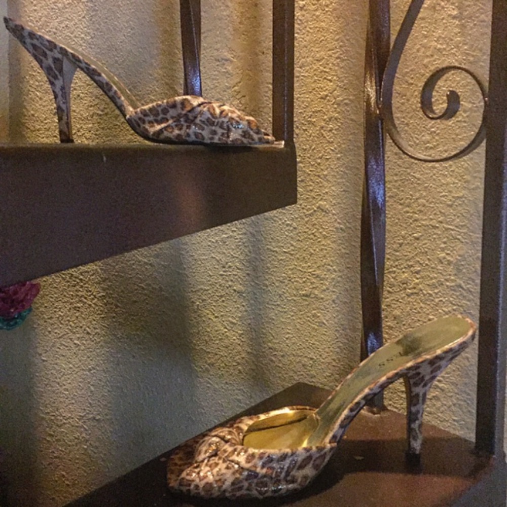 ❤️ SALE Leopard Print Peep Toe Heels