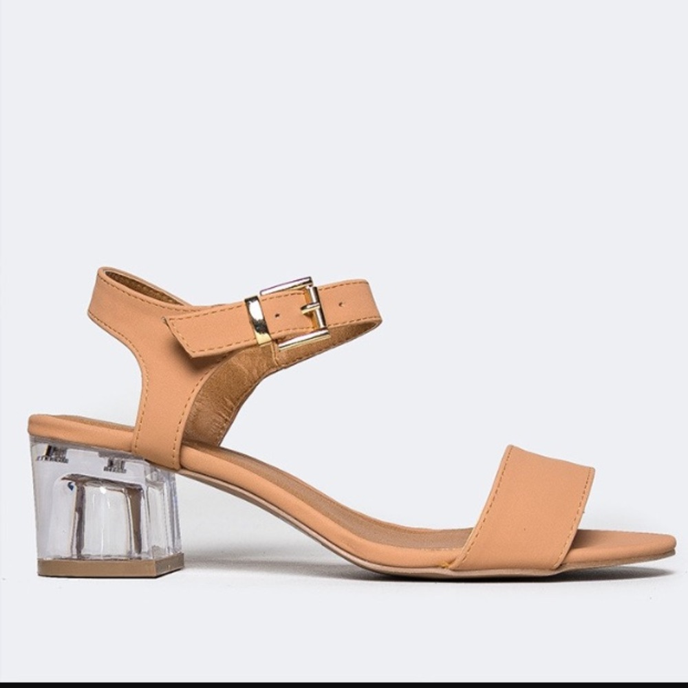 Trendy Perspex Nude Sandals
