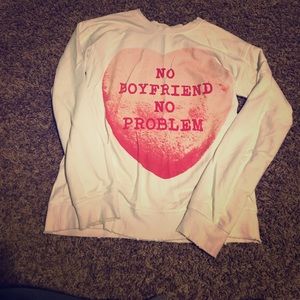 "No boyfriend no problem" distressed hoodie