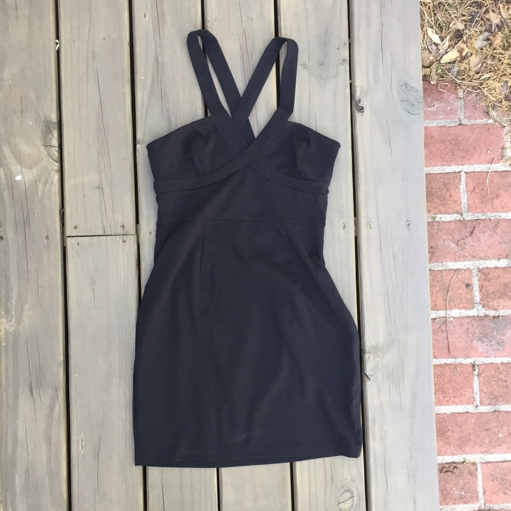 Black strappy mini dress