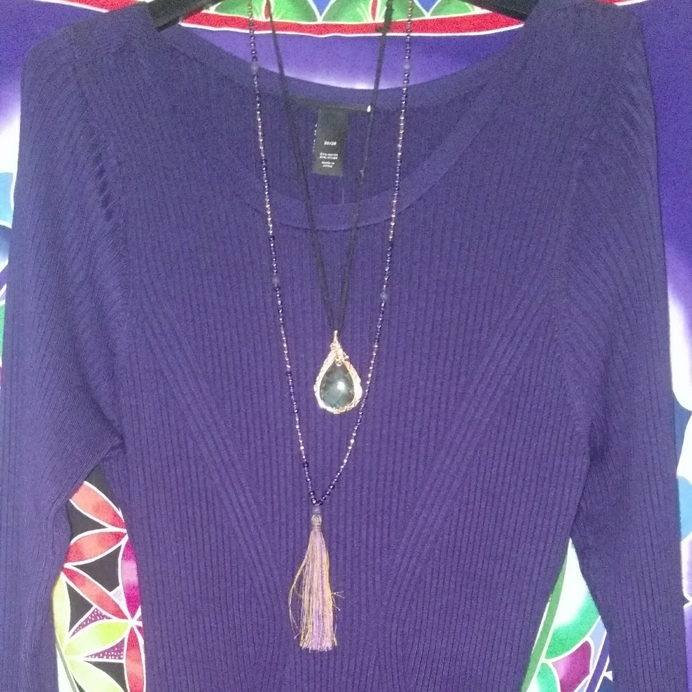 Lane Bryant purple ribbed sweater!