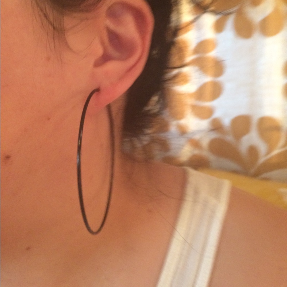 Forever 21 large black hoops