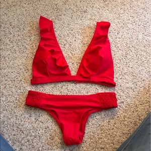 Red swimsuit