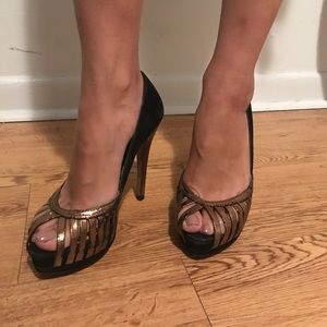 Zara Copper and Black heels
