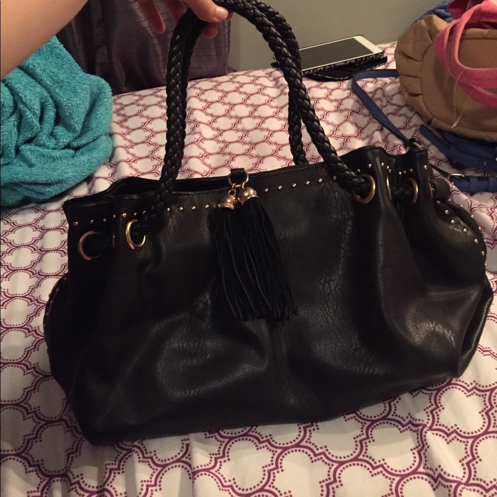 Black fringe purse