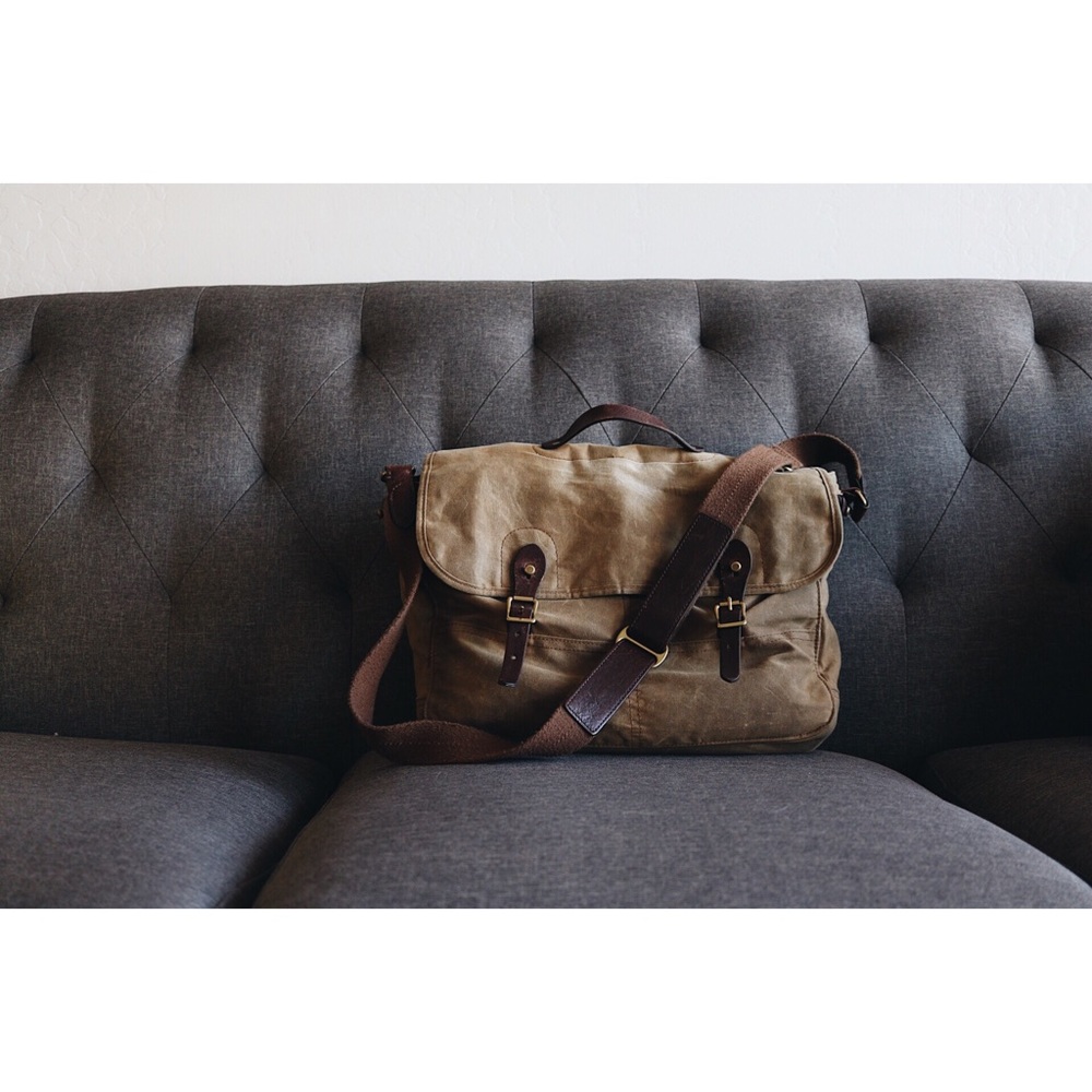 Used Jcrew Waxed Canvas Messenger