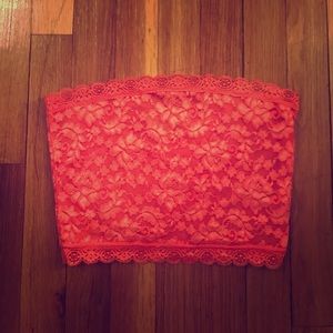 **SALE 💗 Coral Lace Bandeau; NWOT!