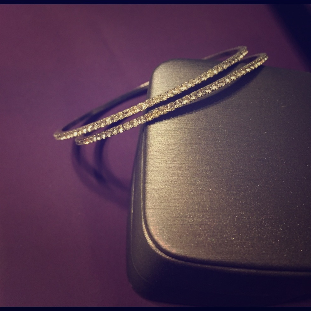 Matching set of sparkling bangle bracelets