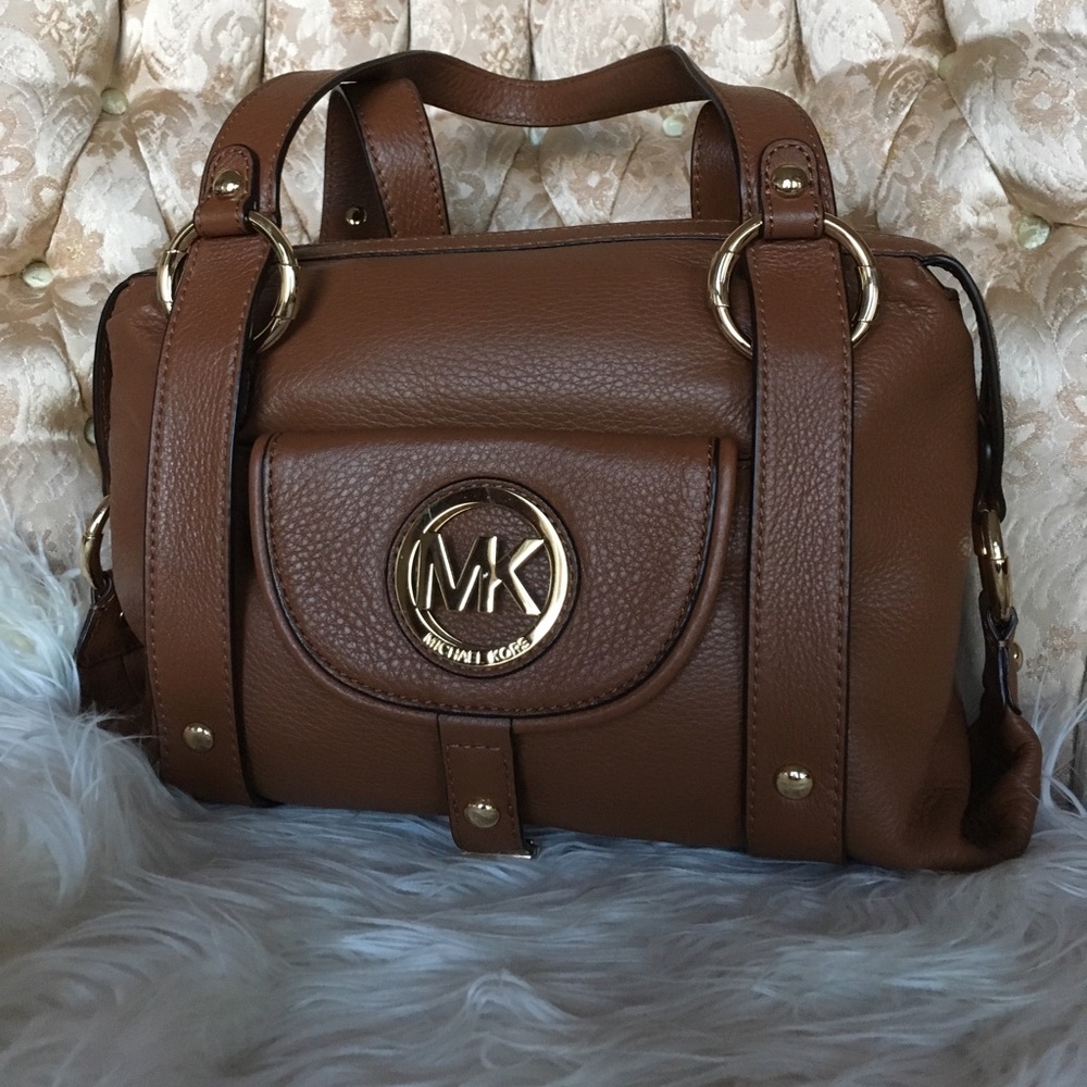 Michael Kors MK Monogram with Brown Leather
