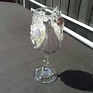 Decorative glasses- wedding theme. Handmade