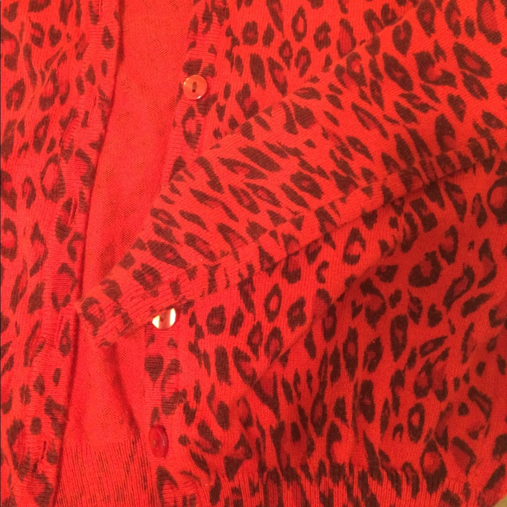 Rad red cheetah print cardigan