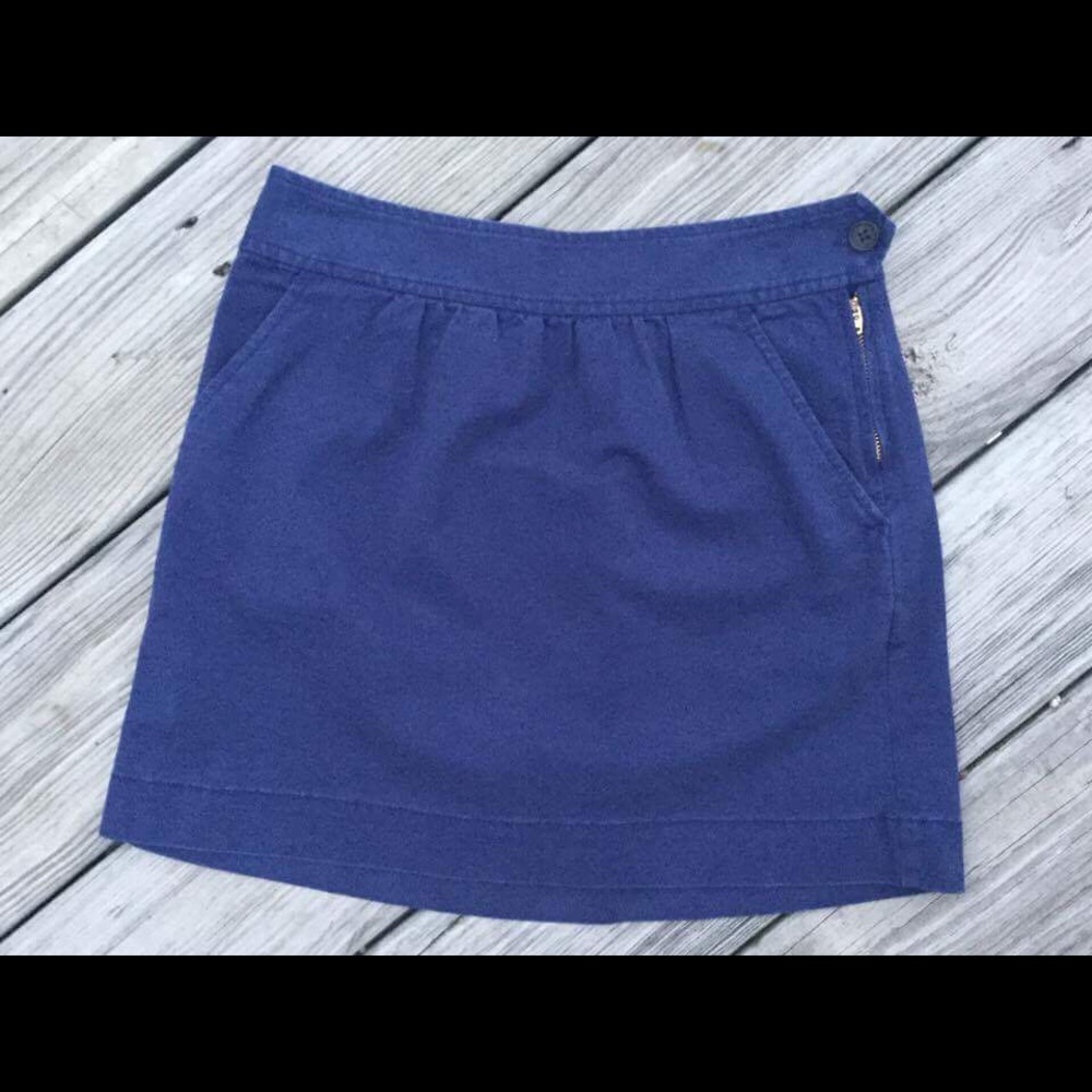 J.CREW Dark Blue Mini Skirt Size: 00