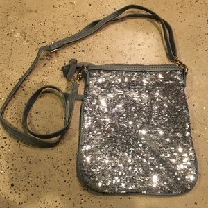 Sequin cross-body purse