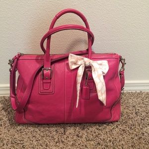 Pink Coach Purse with long strap