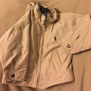 Khaki windbreaker with hood