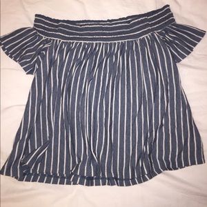 Striped off the shoulder top